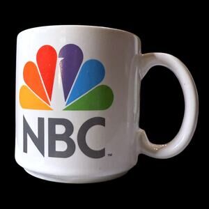 NBC Employee Coffee Mug White Ceramic Glazed with Peacock Logo
